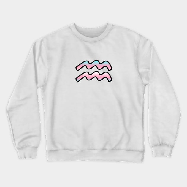 Aquarius Trans Pride Symbol Crewneck Sweatshirt by SillyStarlight